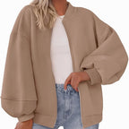 Damen Oversized Sweaterjacke R&B