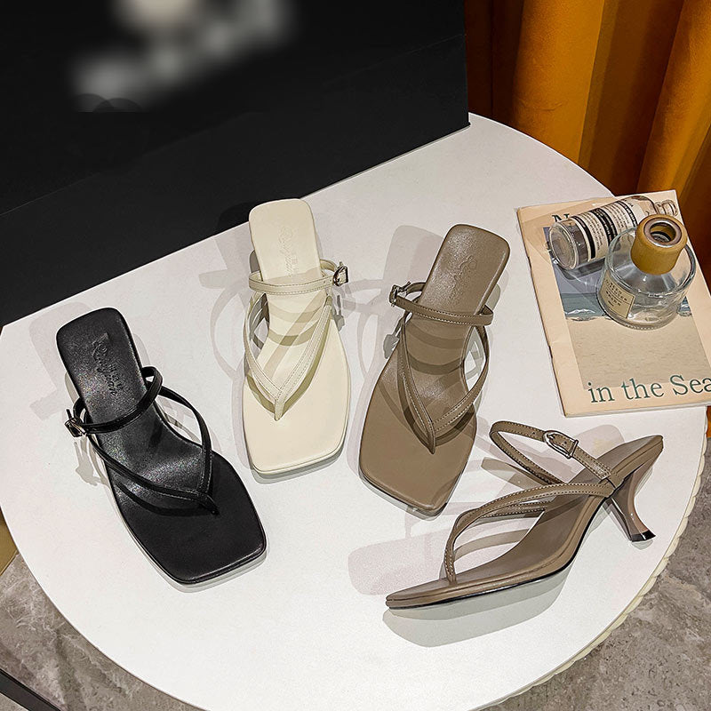 Damen elegante Sling-Sandalen mit verstellbaren Riemen und Komfortabsatz