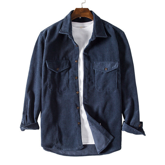 Herren Karierte Overshirt aus hochwertigem Baumwollmischung mit Brusttaschen R&B