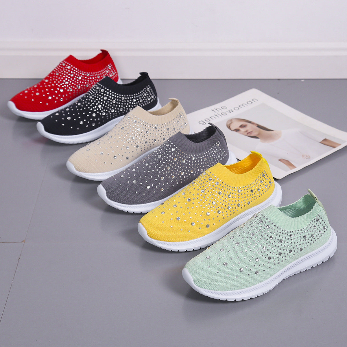 Damen Elegante und glitzernde Slip-On Sneakers