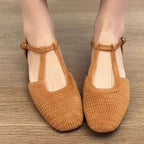 Damen Halbschuhe mit eleganter T-Strap und geflochtenem Design R&B
