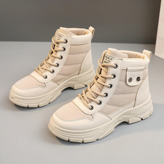 Damen modische High-Top Sneakers mit dämpfendem Profil und verstärktem Kragen R&B