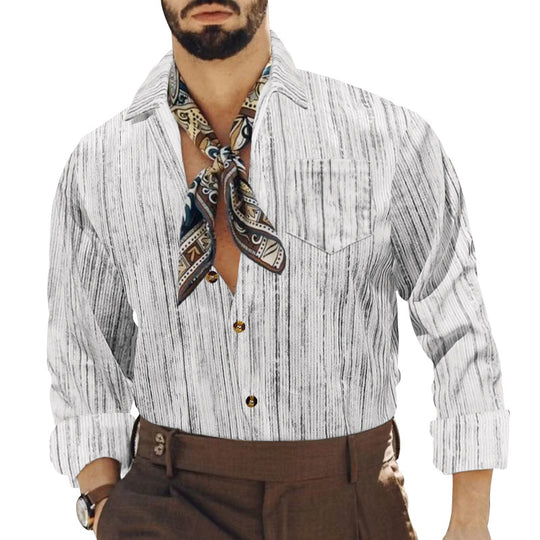 Herren Langarmhemd mit modernen Streifen und eleganter Optik R&B
