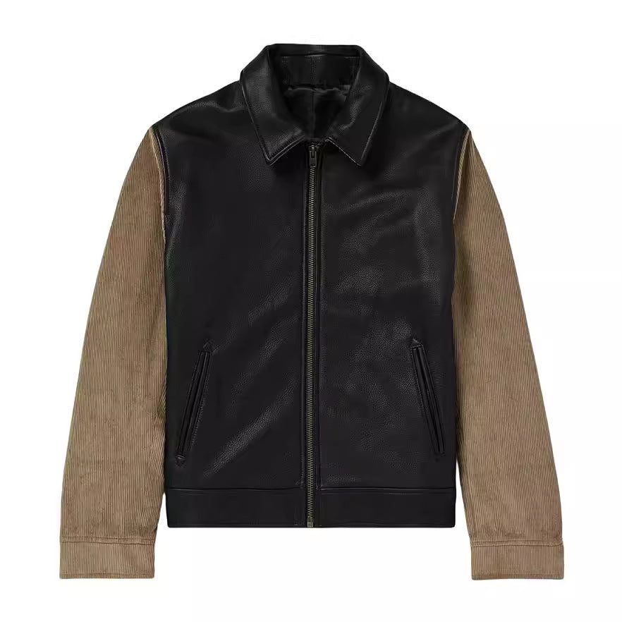 Herren modische Übergangsjacke mit Kontrastärmel und modernem Kragen R&B