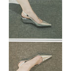 Damen Slingback Wedges mit spitzem Design R&B