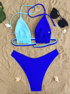 Damen Triangel-Bikini mit verspieltem Rüschendetail