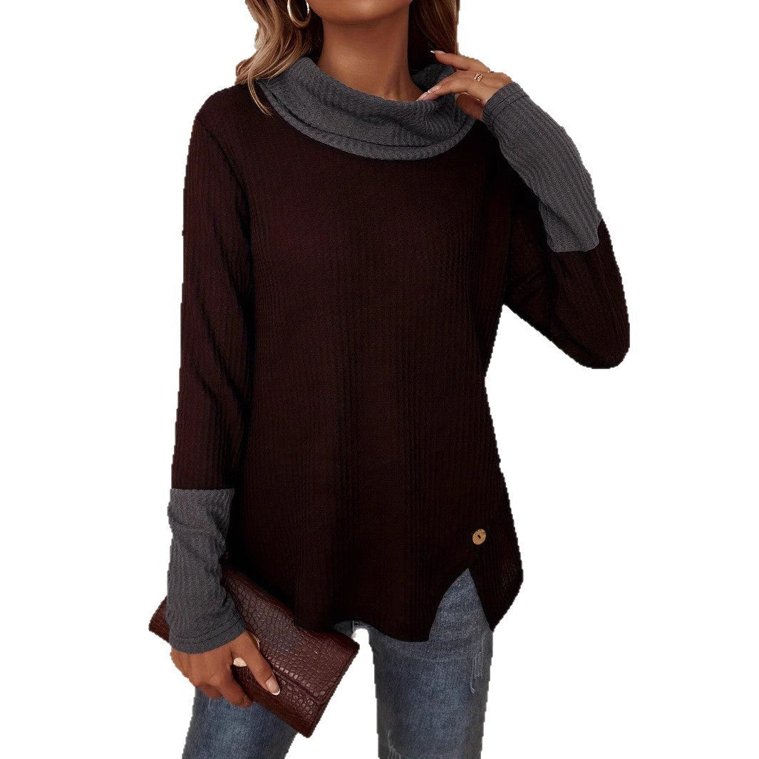 Damen Langarmshirt mit weitem Kragen und strukturiertem Obermaterial R&B