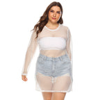 Damen Netz-Streifenkleid R&B