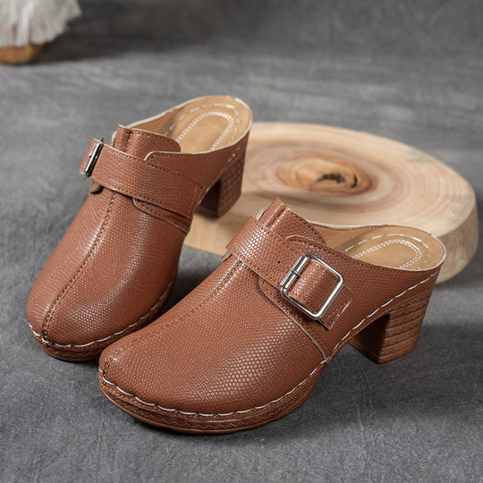 Damen Komfortable Clogs mit dekorativem Schnallenverschluss R&B