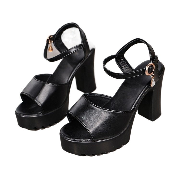 Damen Glamouröse Plateau-Sandalen mit elegantem Riemen R&B