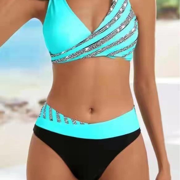 Damen Sportliches Bikini-Set mit trendigem Wickeloberteil R&B
