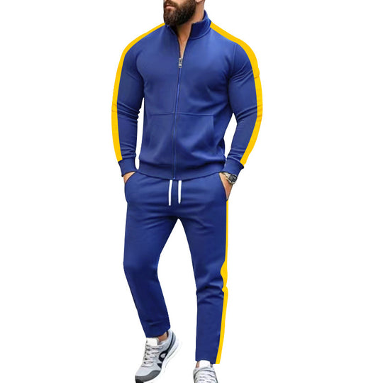 Herren Sportlicher Trainingsanzug mit modernem Stehkragen und praktischen Taschen R&B