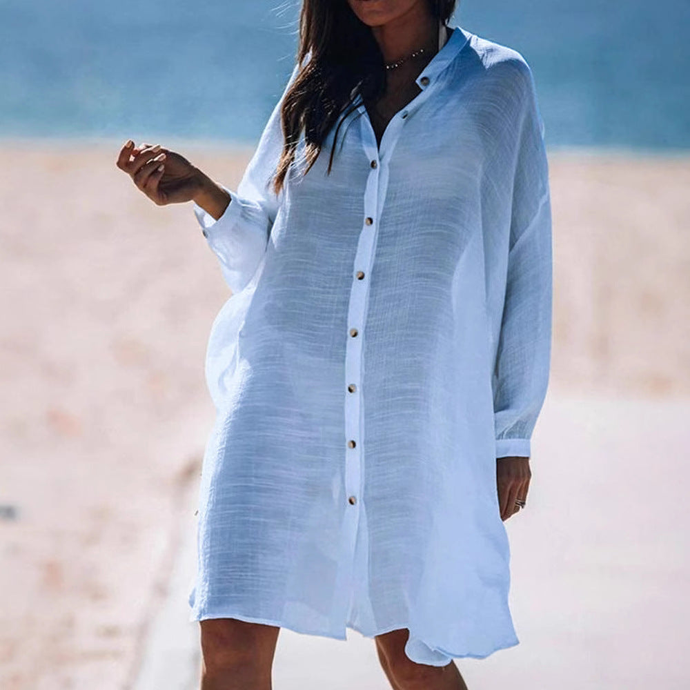 Damen Leichtes und luftiges Hemdkleid mit Knopfdetails R&B