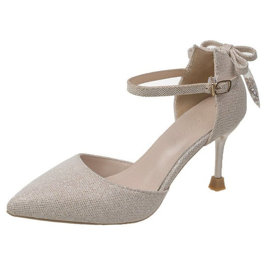 Damen elegante Pumps mit festem Knöchelriemen und spitz zulaufender Spitze R&B