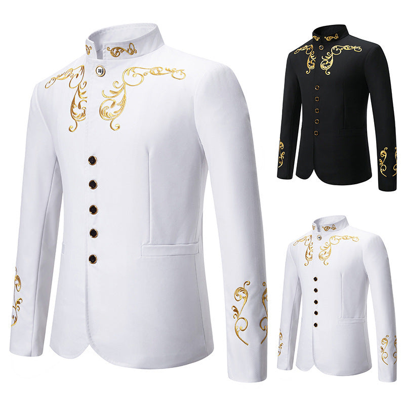 Herren modischer Blazer mit hochwertiger Stickerei R&B