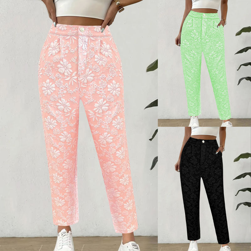 Damen Blumenmuster Hose im eleganten Casual-Stil R&B