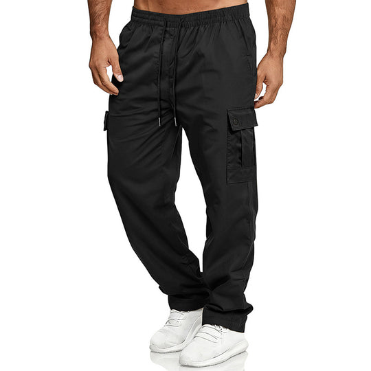 Herren nan lockere Cargo-Hose mit elastischem Bund und Kordelzug R&B