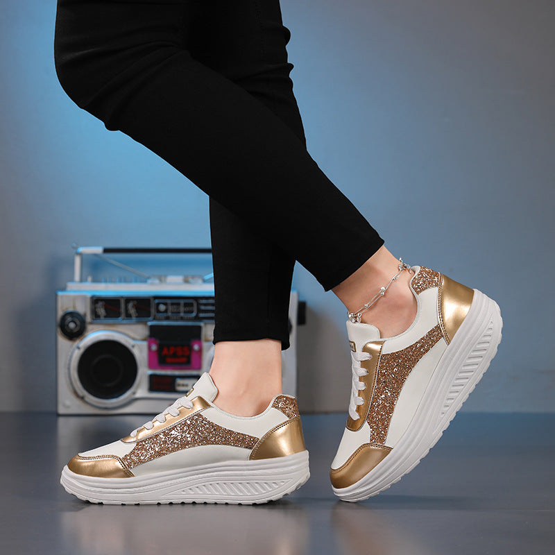 Damen Sneaker mit glitzernden Akzenten und bequemer Sohle