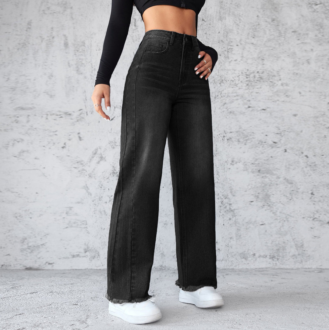 Damen Weite High-Waist Jeans im modernen Vintage-Look R&B