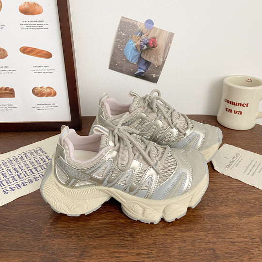 Damen Sportliche Lauf-Sneaker mit atmungsaktiver Netz-Oberfläche und dämpfender Sohle R&B