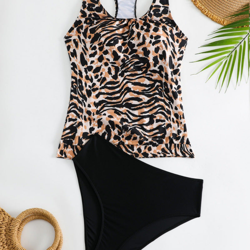 Damen Tankini-Set mit modischem Tiermuster und elastischem Hochbund R&B