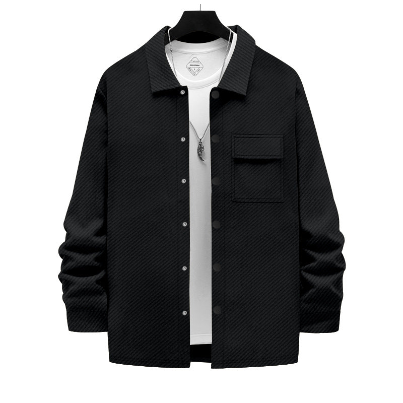 Herren lässige Freizeitjacke mit strukturiertem Design und praktischen Taschen R&B