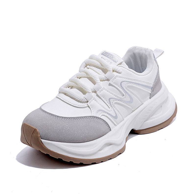Damen modische Chunky Sneakers mit atmungsaktiver Oberfläche und stabiler Profilsohle R&B