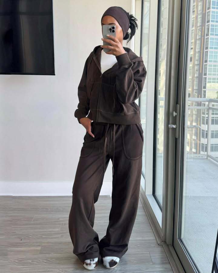 Damen lässiger Hoody- und Freizeithosen-Set R&B