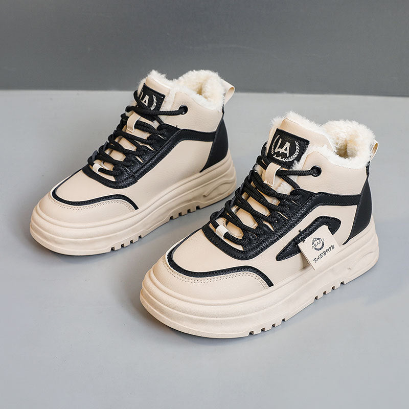 Damen Warmgefütterte High-Top Sneakers mit sportlichem Design R&B