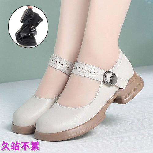 Damen Mary Jane Ballerinas mit verstellbarem Riemen und komfortablem Fußbett R&B