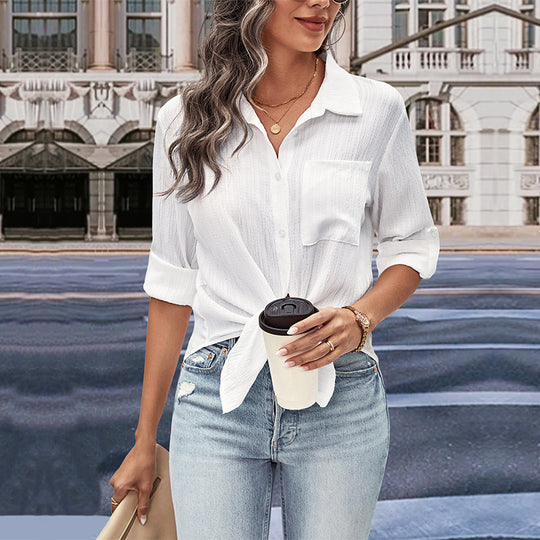 Damen Bluse mit Knoten R&B