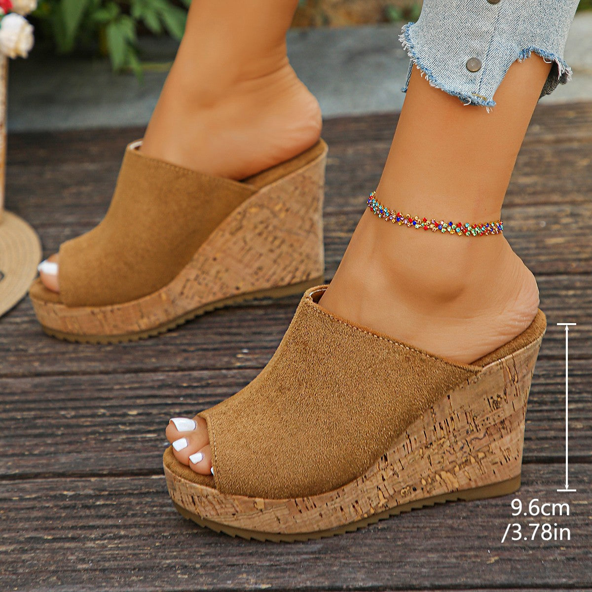 Damen Clogs mit elegantem Kork-Wedge-Design R&B