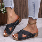 Damen Komfortable Clogs mit trendigem Überkreuz-Riemen R&B