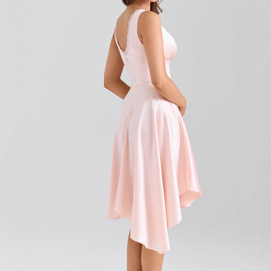 Damen Elegantes Hochzeitskleid mit Rüschen und asymmetrischem Saum R&B