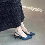 Damen Slingback Pumps aus hochwertigem Denim R&B