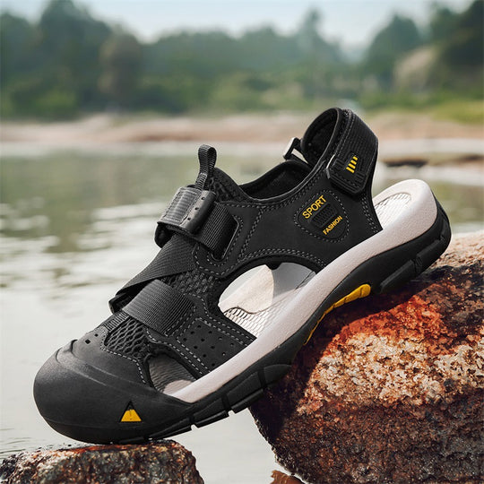 Herren Sportliche Outdoor-Sandalen mit verstellbarem Riemen und rutschfester Sohle R&B