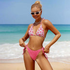 Damen Triangel-Bikini mit verspieltem floralem Design und variablen BindR&Bändern R&B