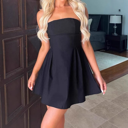 Damen Off-Shoulder Minikleid mit voluminösem Rock und eleganten Raffungen R&B