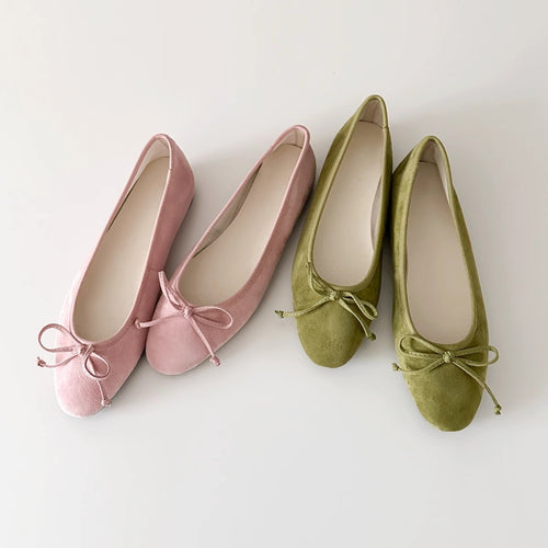 Damen Ballerinas mit zartem Schleifen-Detail und hochwertigem Wildleder R&B