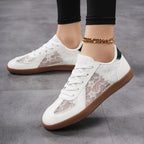 Damen Schnür-Sneaker mit hochwertiger Spitze und rutschfester Sohle