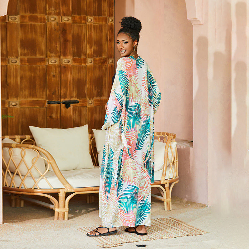 Damen Strandkimono mit floralem Muster R&B