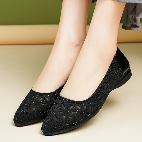 Damen Luftige Ballerinas mit verziertem Lochdesign und gemütlichem Fußbett R&B