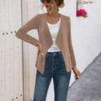 Damen elegante Jerseyjacke mit asymmetrischem Schnitt und subtilem Glanz R&B