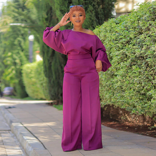 Damen Elegante Hose mit übergroßen Ärmeln und weitem Bein R&B