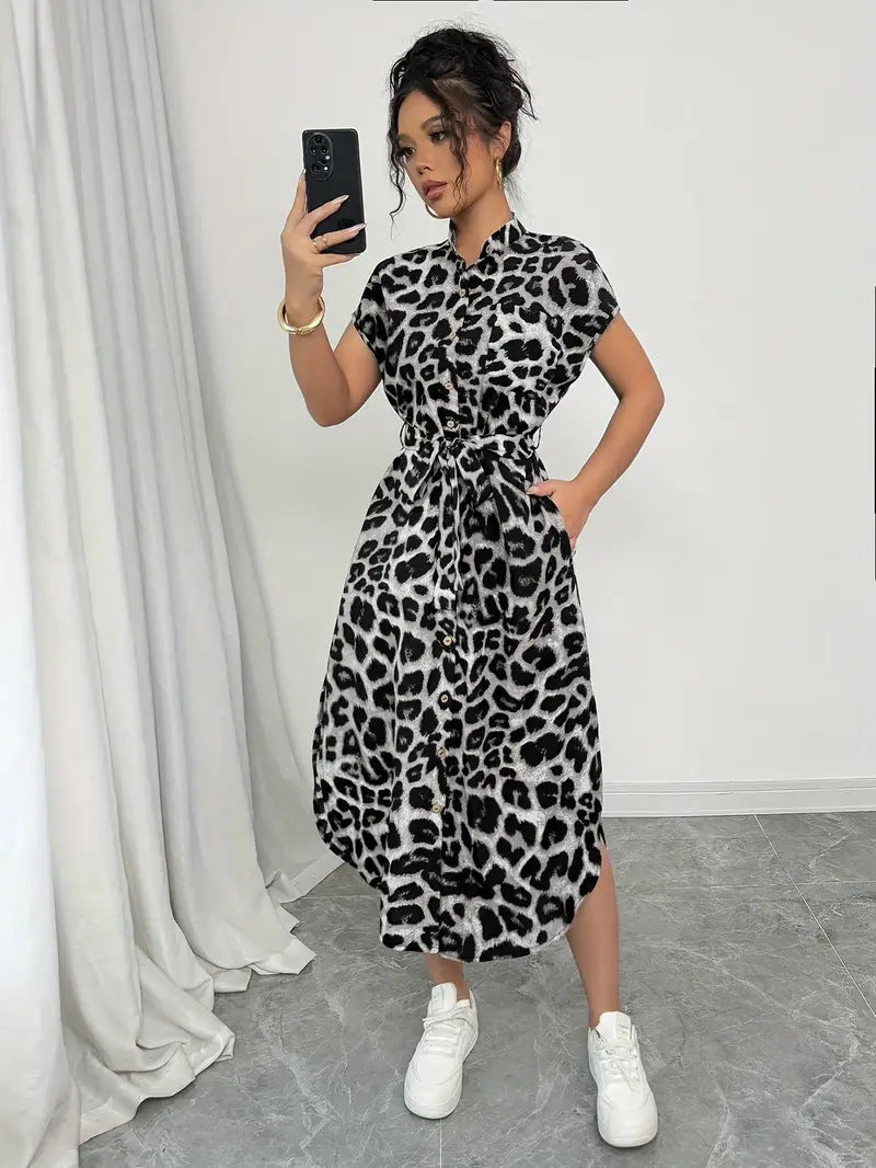 Damen Maxikleid mit Tiermuster R&B