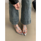 Damen elegante Slingback-Flats mit spitzem Design R&B