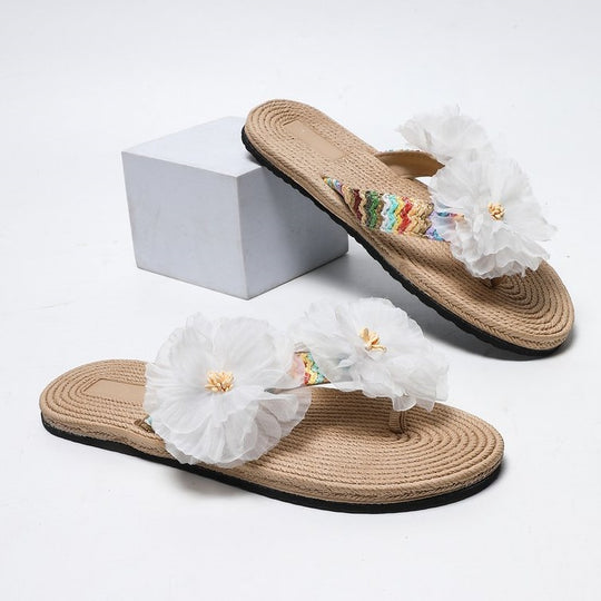 Damen Flauscher Pantoletten mit floralem Design R&B