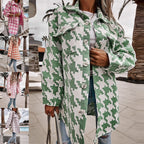 Damen Langarm-Shirtjacke im Chevron-Muster mit praktischen Taschen R&B
