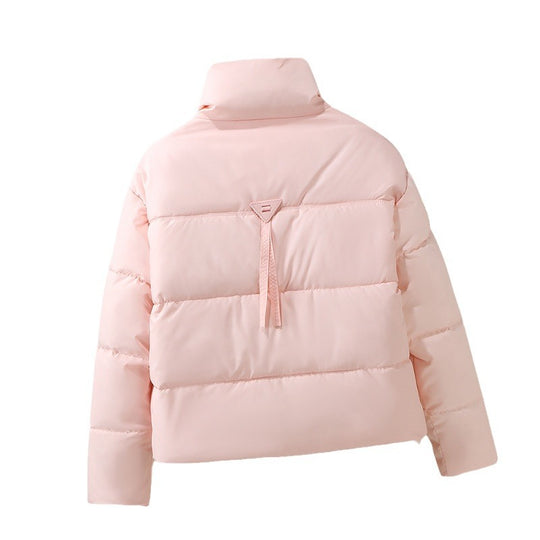 Damen Kurzgeknöpfte Steppjacke mit hohem Kragen und seitlichen Taschen R&B