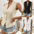 Damen taillierter ärmelloser Blazer R&B